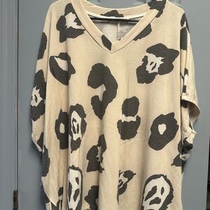 Carmela Cream and Black Textured Top